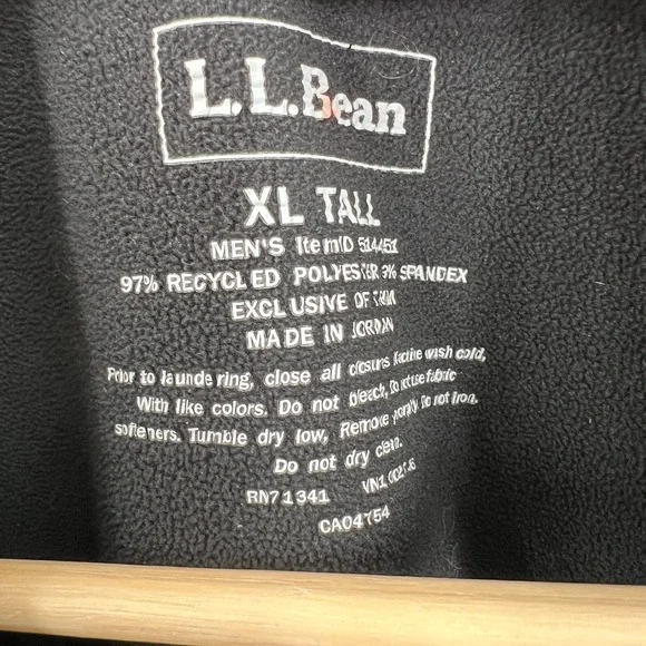 L.L. Bean softshell full zip front lightweight jacket black gray XL Tall XLT - Picture 7 of 11